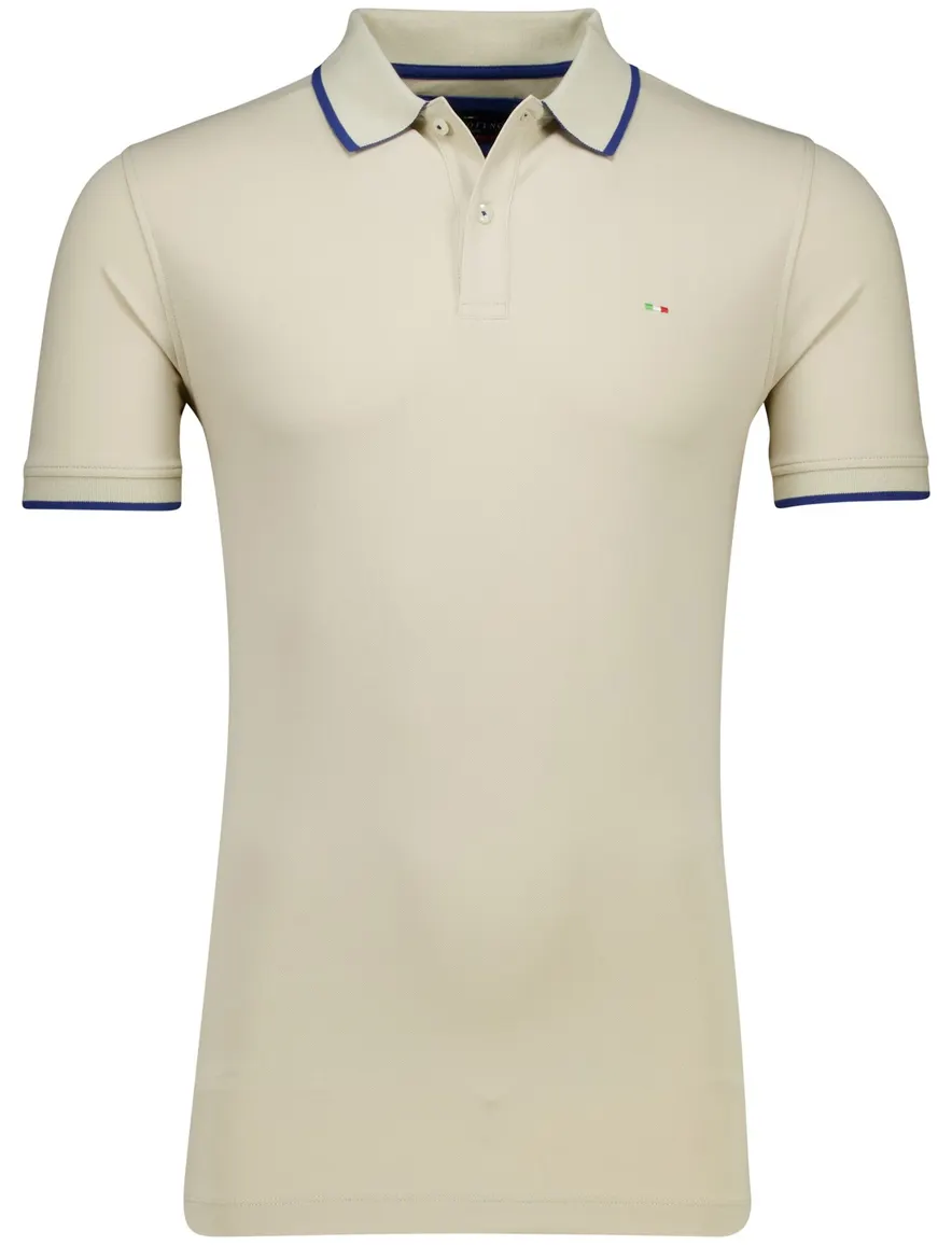 Portofino polo beige effen katoen normale fit