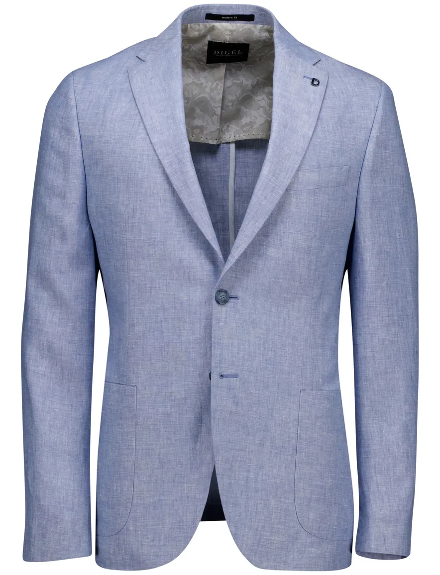 Digel Edward modern fit colbert lichtblauw 100% linnen