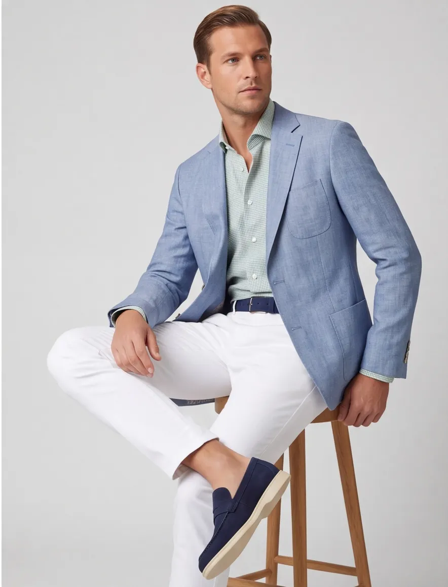 Digel Edward modern fit colbert lichtblauw