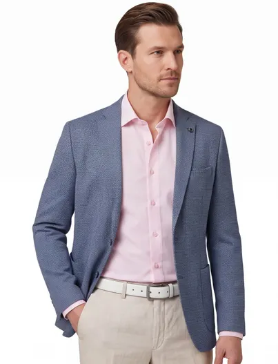 Digel Digel colbert blauw geprint Edward-ST zakken