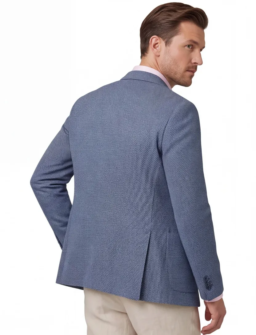 Digel colbert blauw geprint Edward-ST zakken