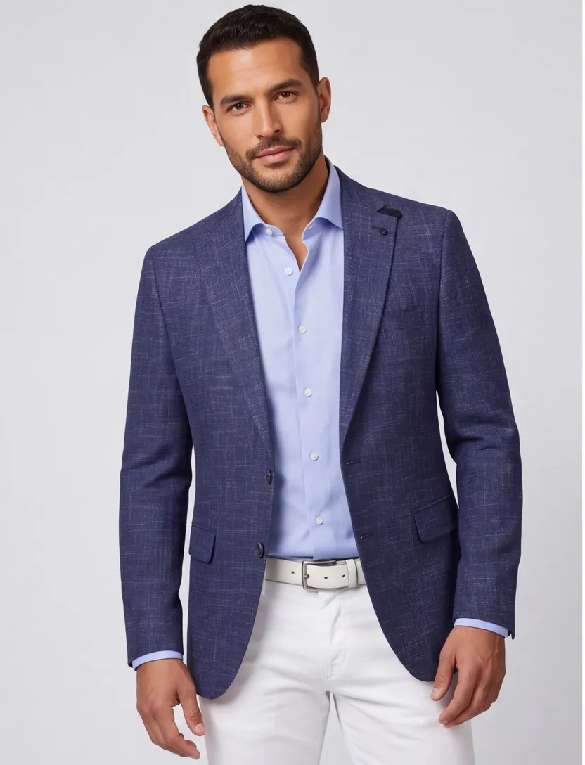 Digel colbert gemeleerd donkerblauw normale fit