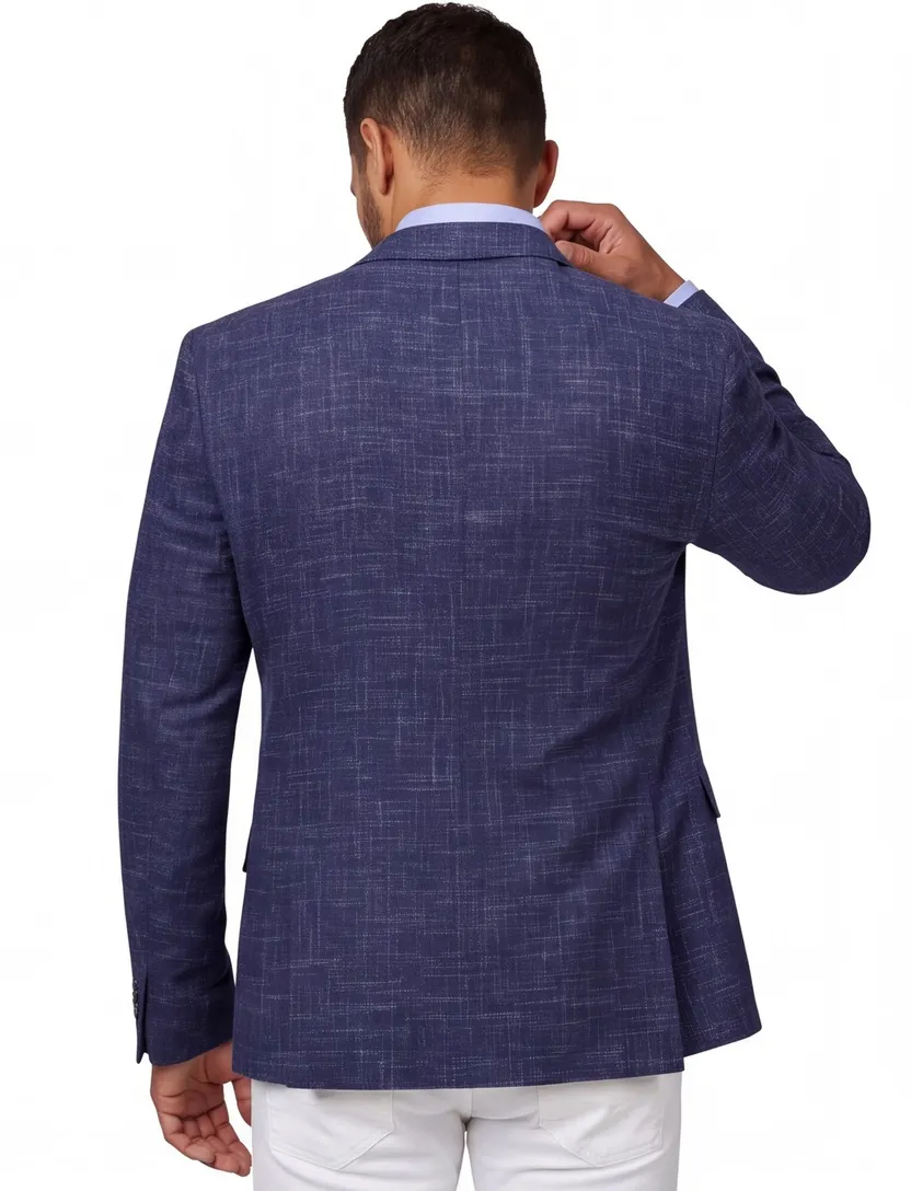 Digel colbert gemeleerd donkerblauw normale fit