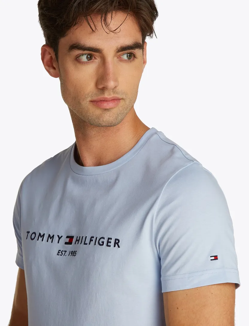 Tommy Hilfiger T-shirt lichtblauw slim fit