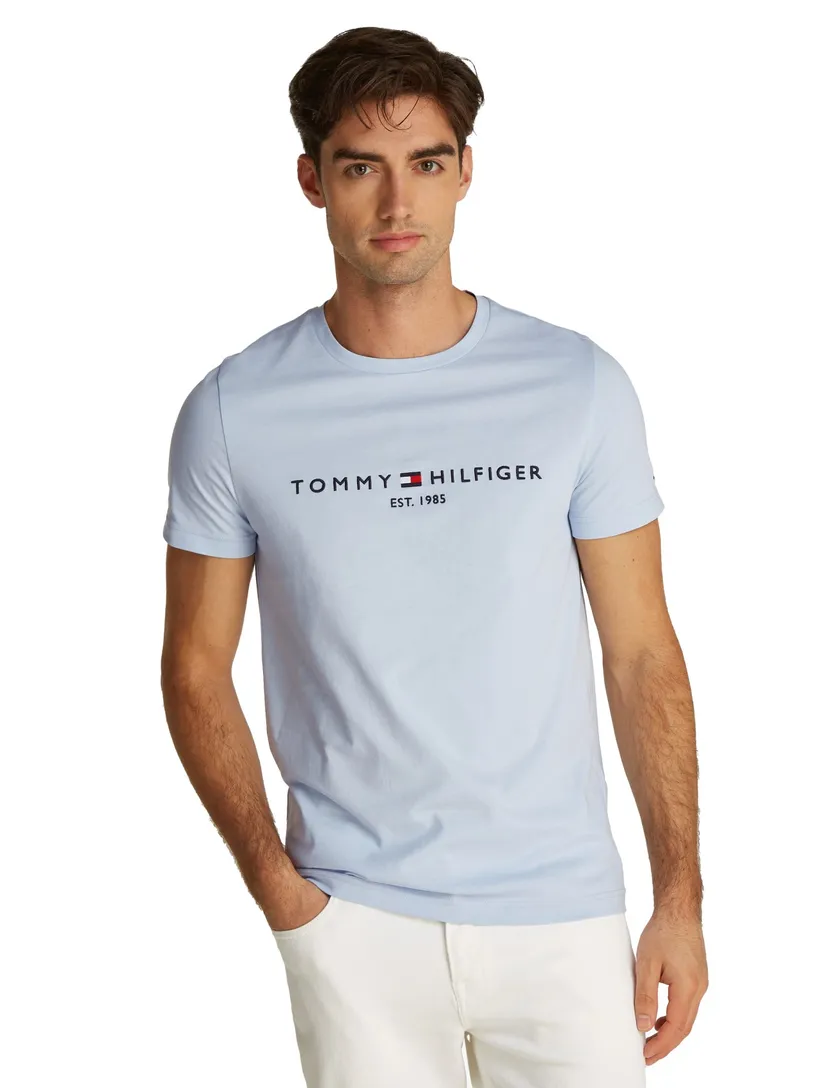 Tommy Hilfiger T-shirt lichtblauw slim fit