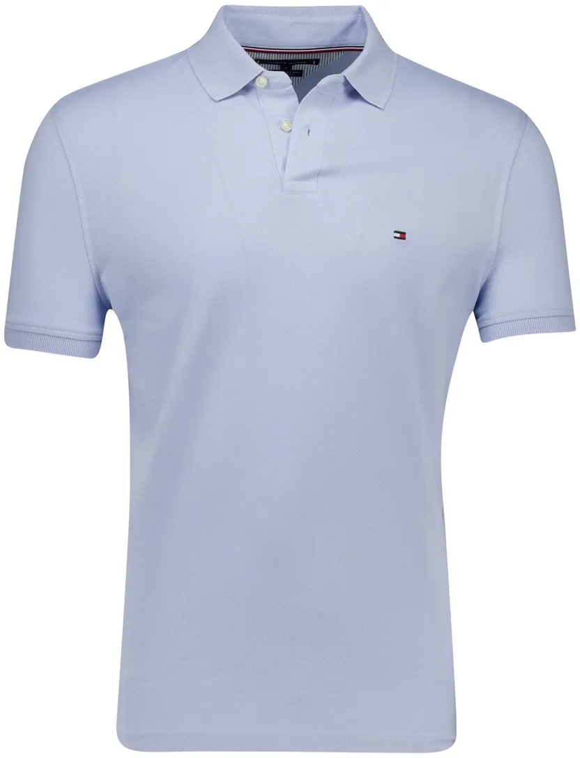 Tommy Hilfiger effen polo regular fit licht blauw