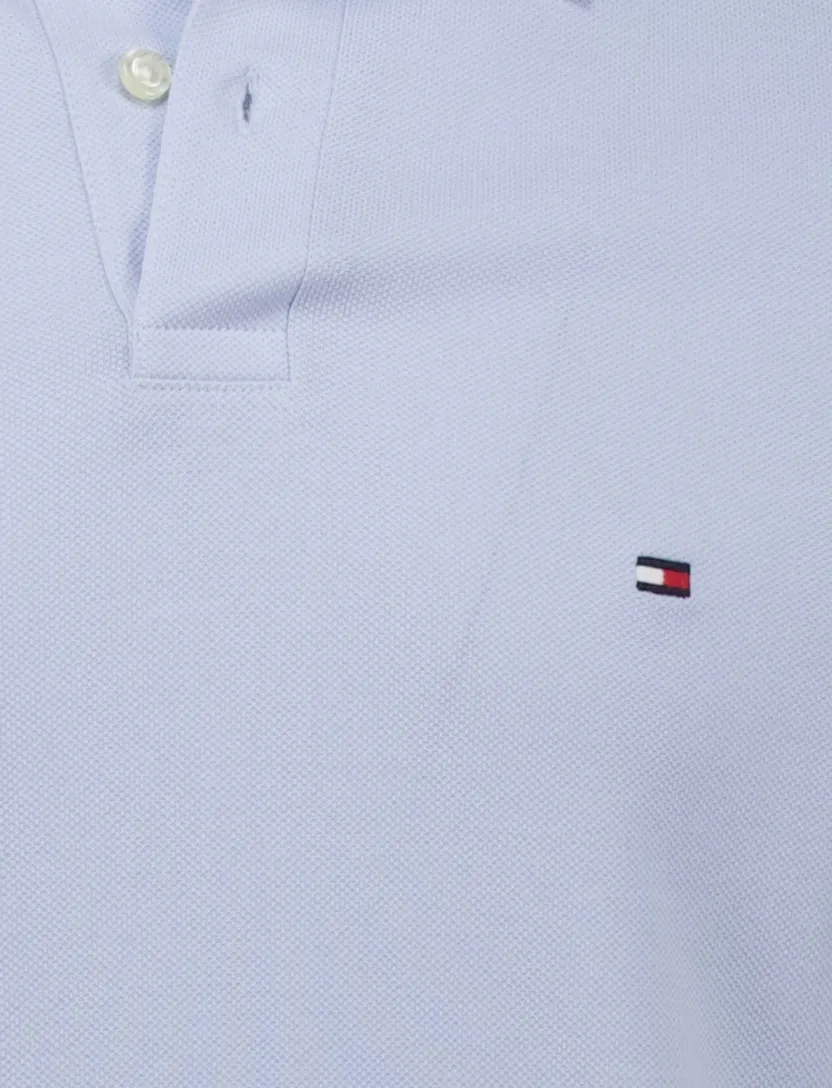 Tommy Hilfiger effen polo regular fit licht blauw