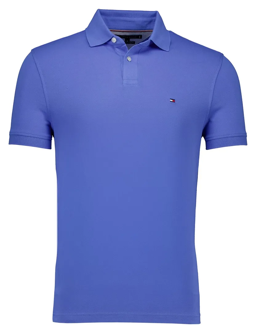 polo Tommy Hilfiger blauw normale fit katoen