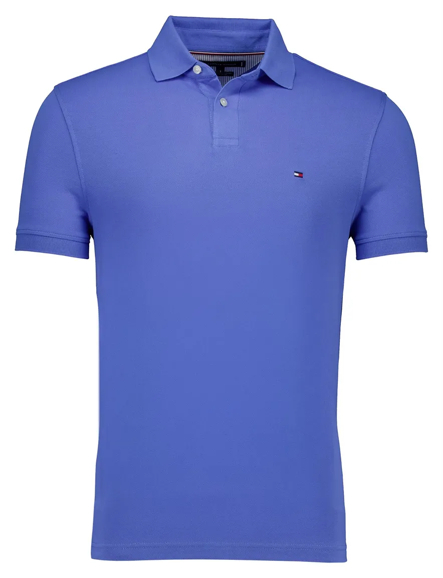Tommy Hilfiger polo blauw effen katoen normale fit