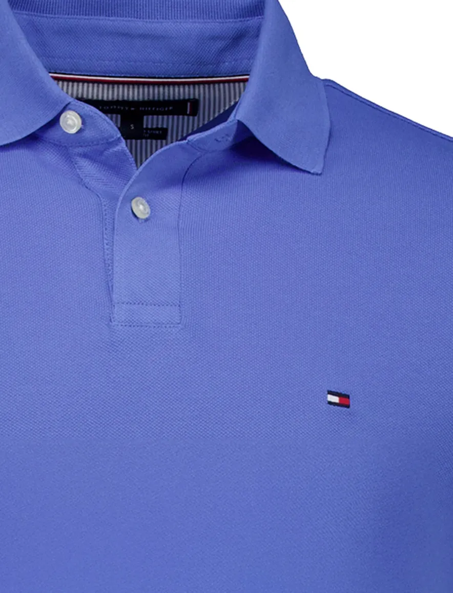 Tommy Hilfiger polo blauw effen katoen normale fit