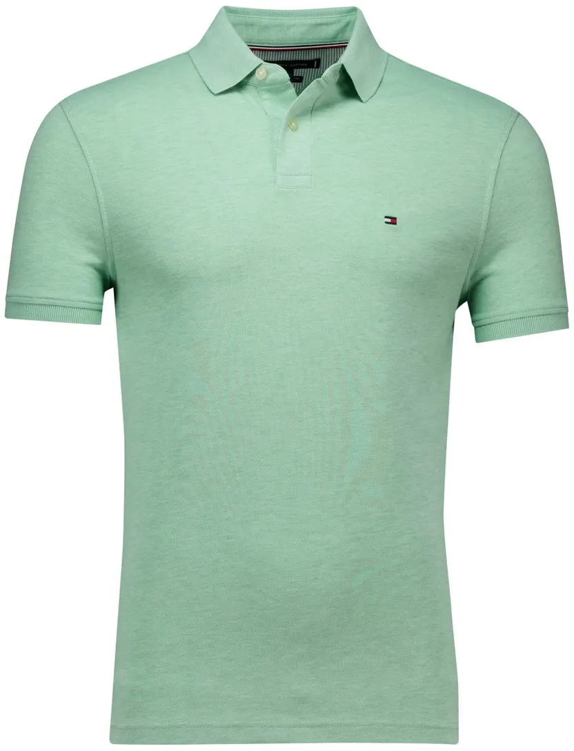 Tommy Hilfiger polo effen mintgroen katoen normale fit