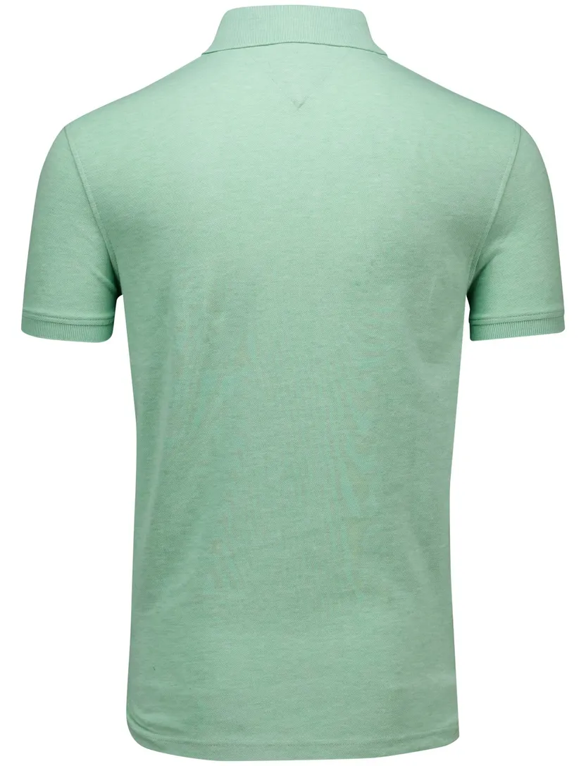 Tommy Hilfiger polo effen mintgroen katoen normale fit