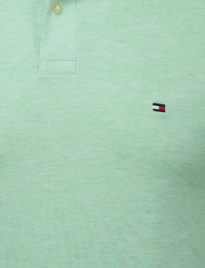 Tommy Hilfiger polo effen mintgroen katoen normale fit