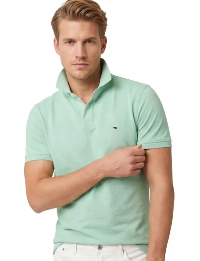 Tommy Hilfiger Tommy Hilfiger polo mintgroen normale fit katoen