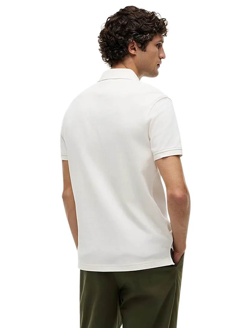 katoenen Tommy Hilfiger polo creme normale fit effen