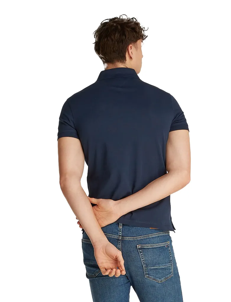 Tommy Hilfiger polo donkerblauw 3-knoops katoen