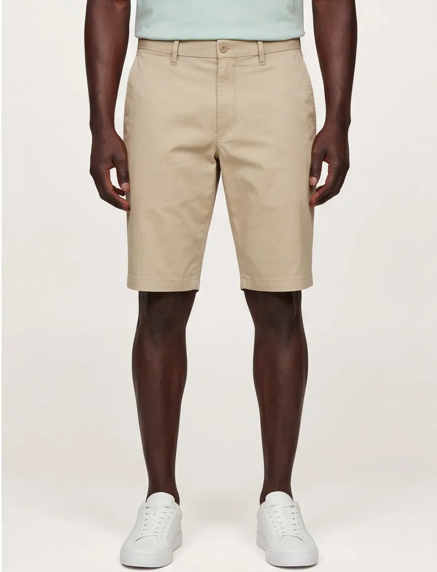 Tommy Hilfiger short beige chino effen