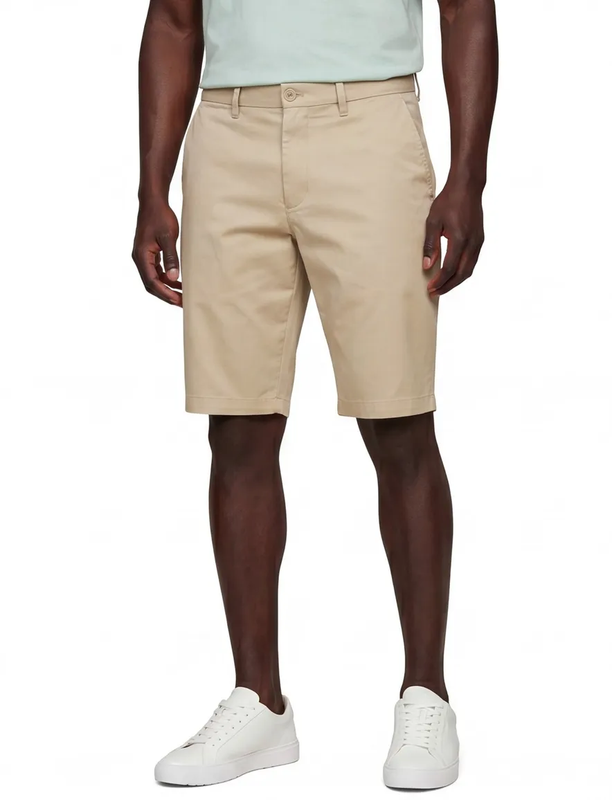 Tommy Hilfiger short beige chino effen