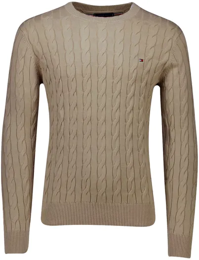 Tommy Hilfiger Tommy Hilfiger trui creme gebreid Classic Cable effen