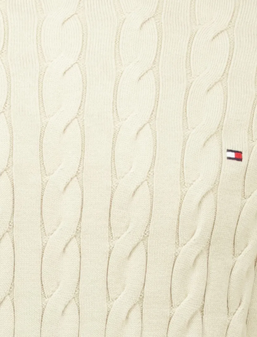 Tommy Hilfiger trui creme gebreid Classic Cable ronde hals