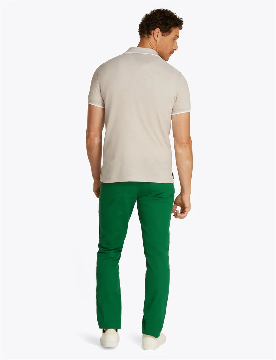 Tommy Hilfiger polo beige wit 3-knoops