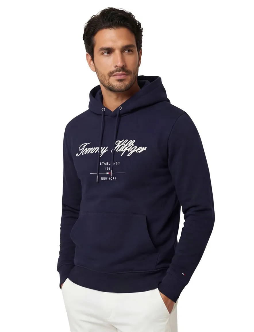 Tommy Hilfiger hoodie donkerblauw capuchon