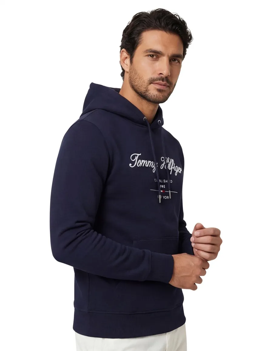 Tommy Hilfiger hoodie donkerblauw capuchon