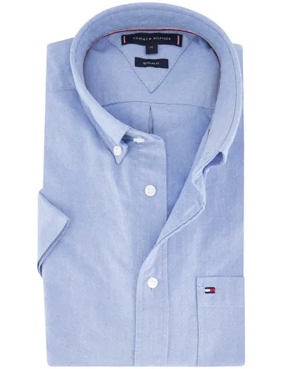 Tommy Hilfiger Tommy Hilfiger overhemd lichtblauw jersey borstzak button-down