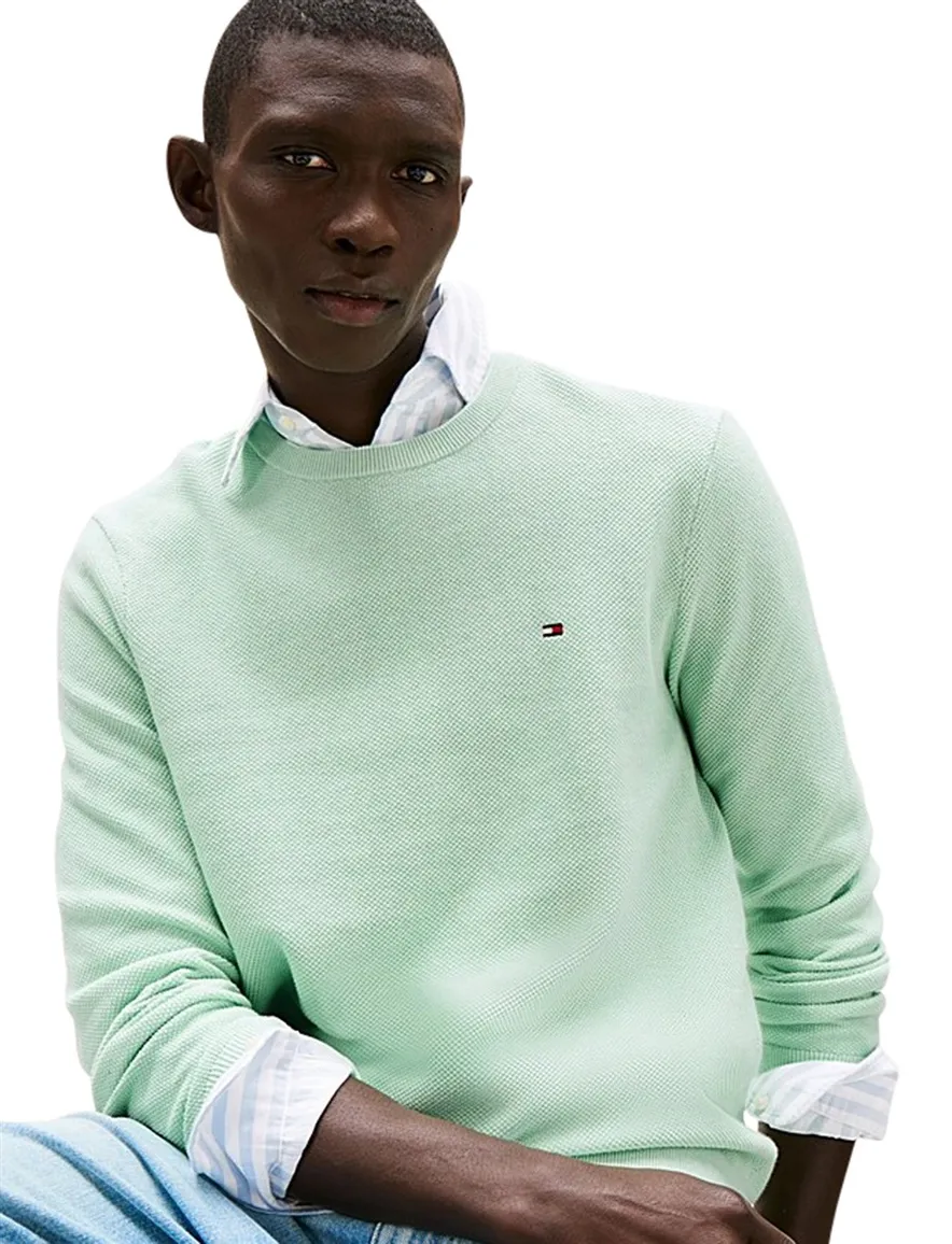 Tommy Hilfiger essential structure crewneck trui groen
