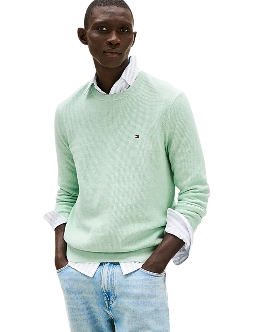 Tommy Hilfiger essential structure crewneck trui groen