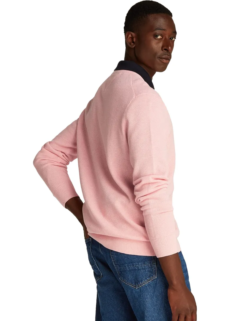 Tommy Hilfiger trui roze ronde hals effen