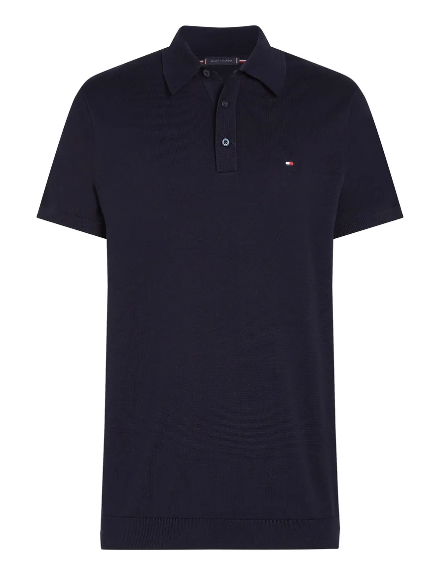 Tommy Hilfiger korte mouw polo trui donkerblauw