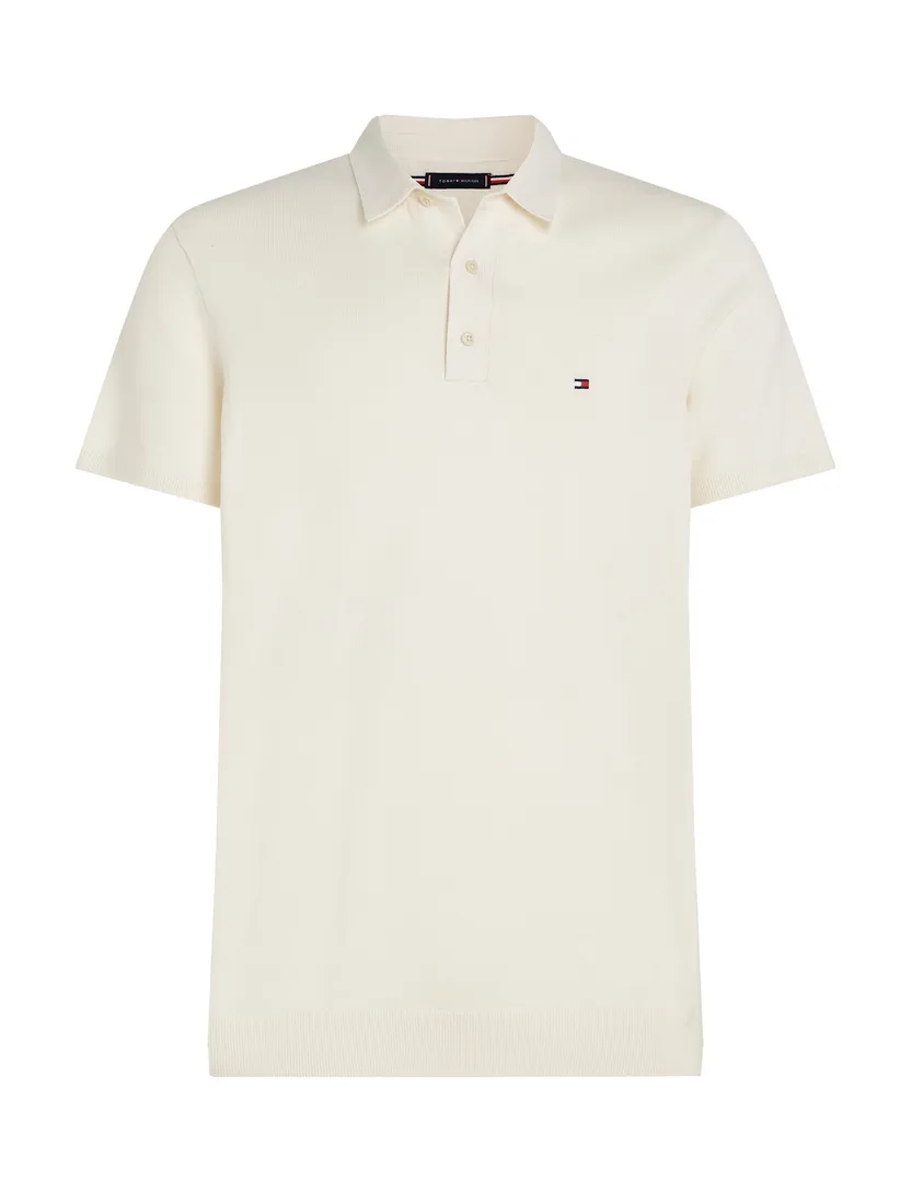 Tommy Hilfiger polo creme 3-knoops effen
