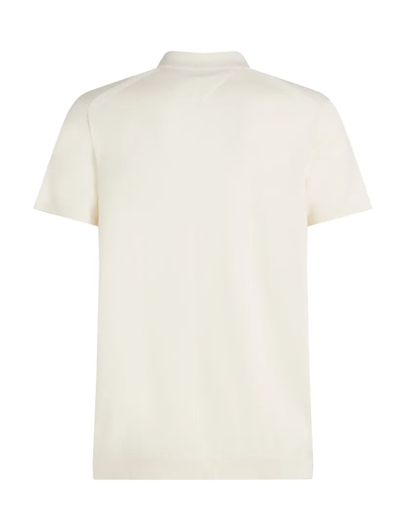 Tommy Hilfiger polo creme 3-knoops effen