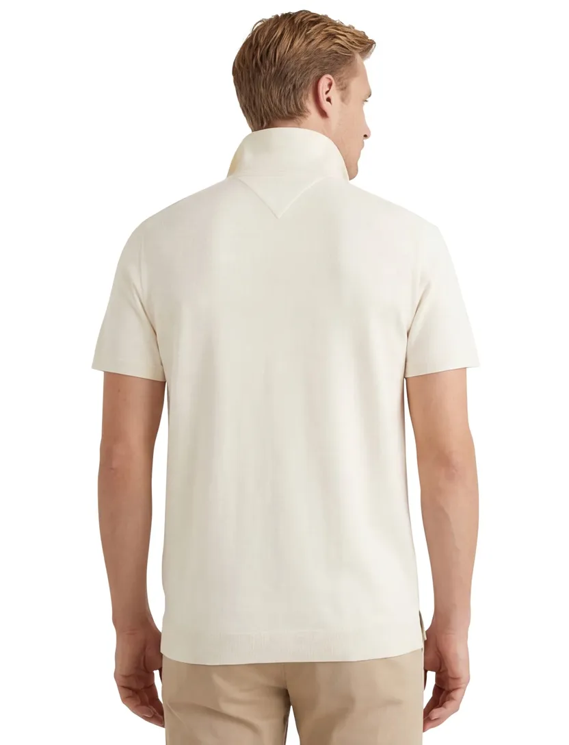 Tommy Hilfiger polo creme 3-knoops effen