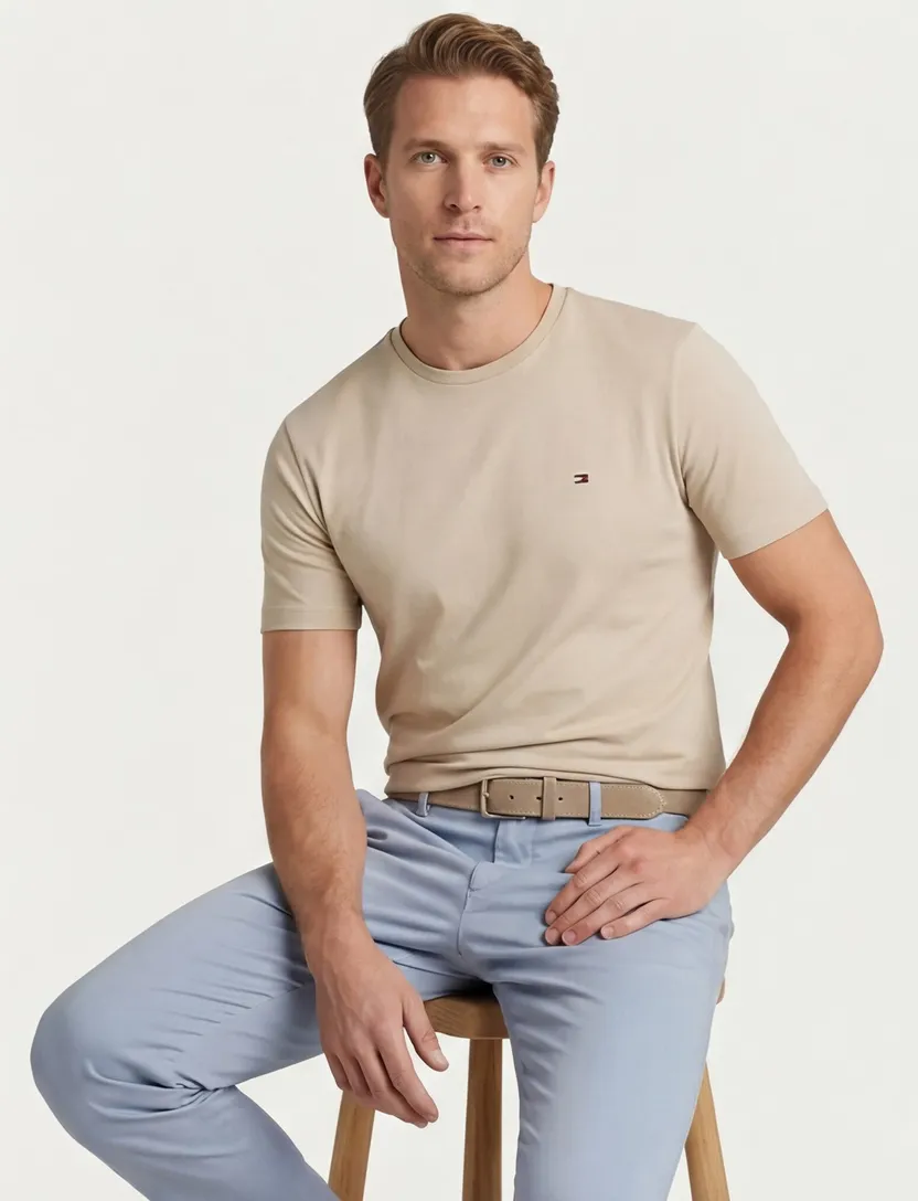 Tommy Hilfiger light interlock T-shirt beige