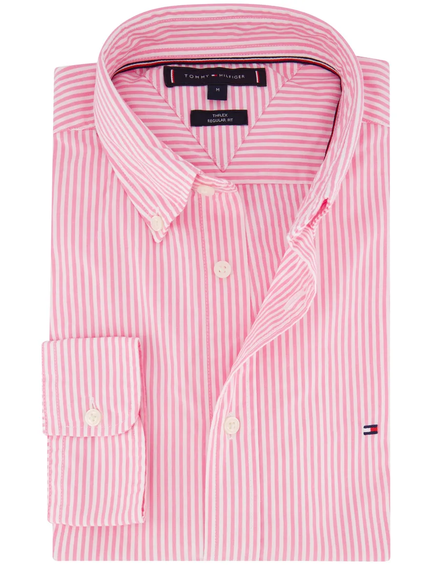 Tommy Hilfiger overhemd roze gestreept THFLEX