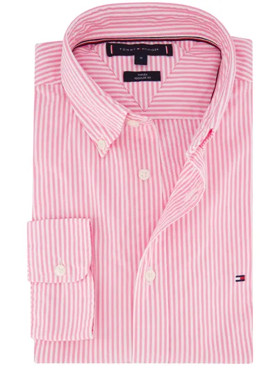 Tommy Hilfiger Tommy Hilfiger overhemd roze regular fit gestreept