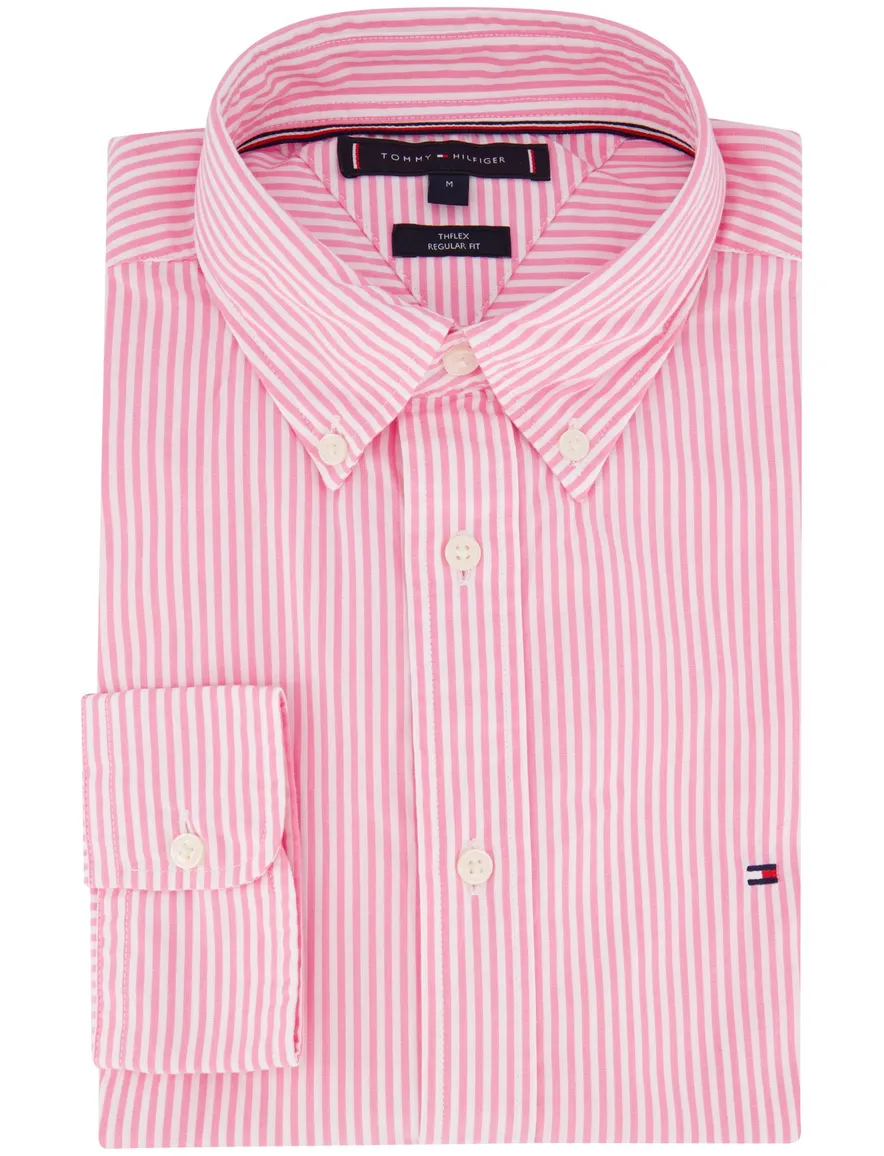 Tommy Hilfiger overhemd roze gestreept THFLEX