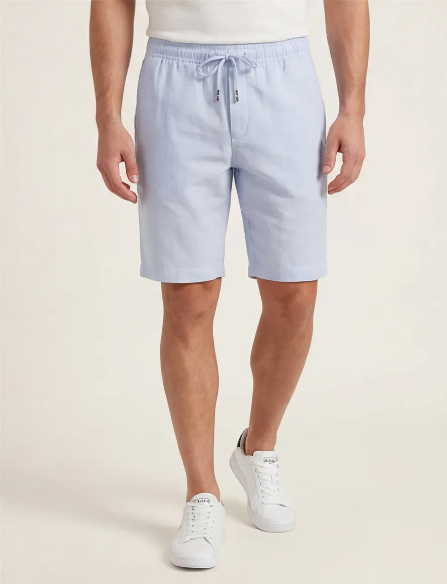 Tommy Hilfiger short lichtblauw linnen