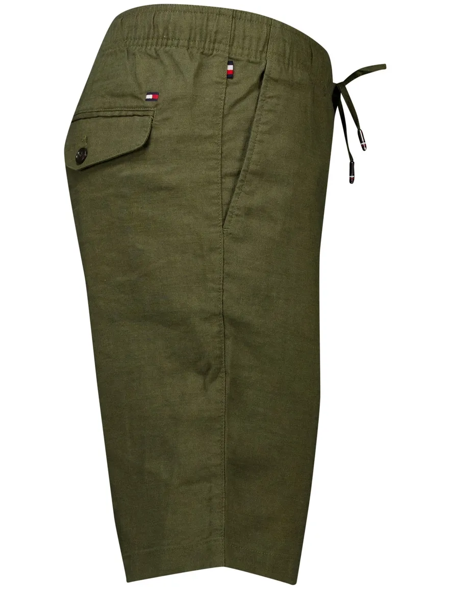 Tommy Hilfiger Harlem po linen short relaxed fit groen