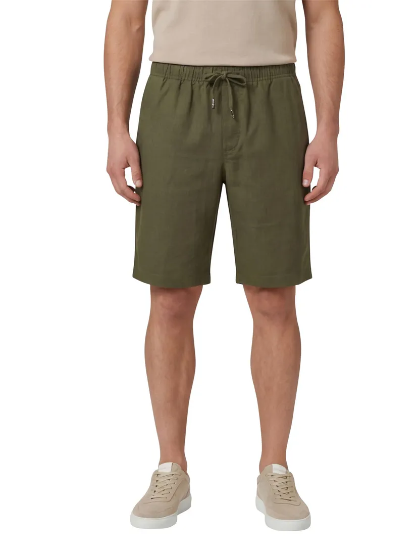 groene Tommy Hilfiger Harlem po linen short relaxed fit