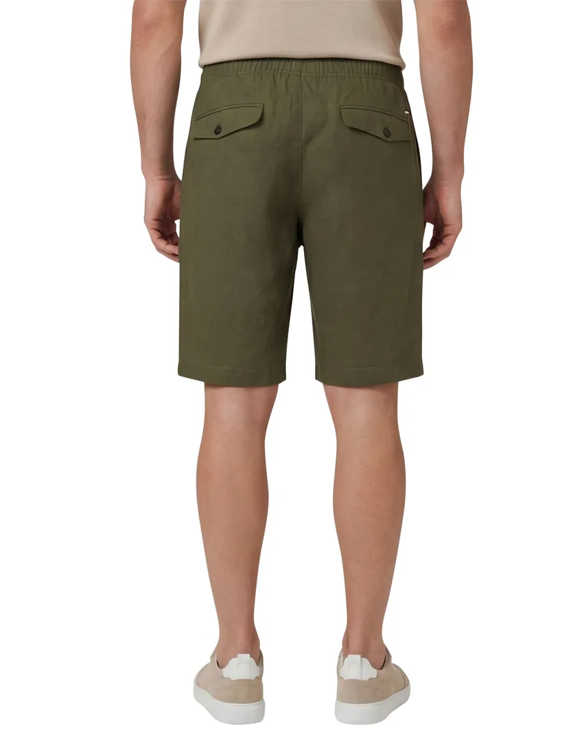 groene Tommy Hilfiger Harlem po linen short relaxed fit