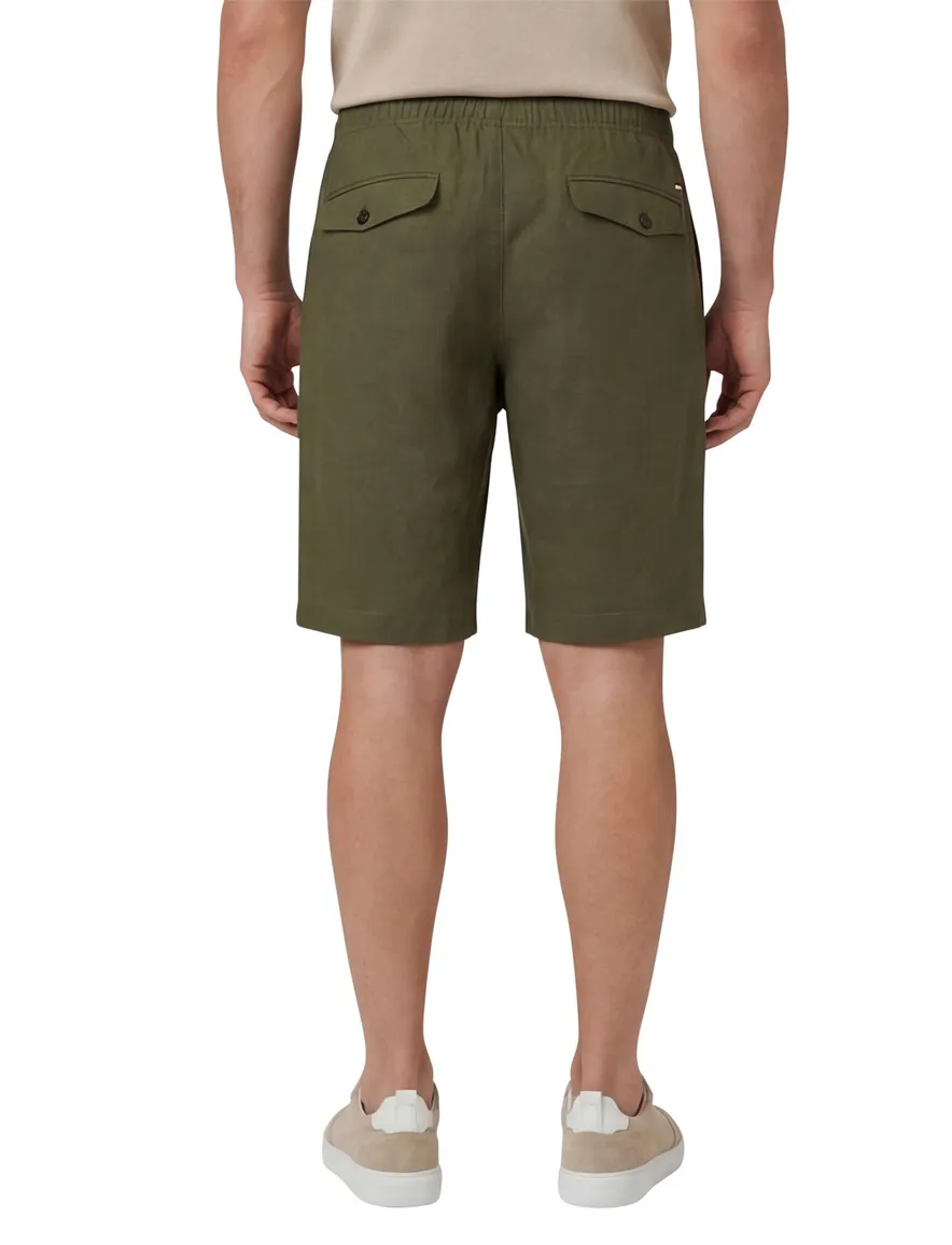 Tommy Hilfiger Harlem po linen short relaxed fit groen