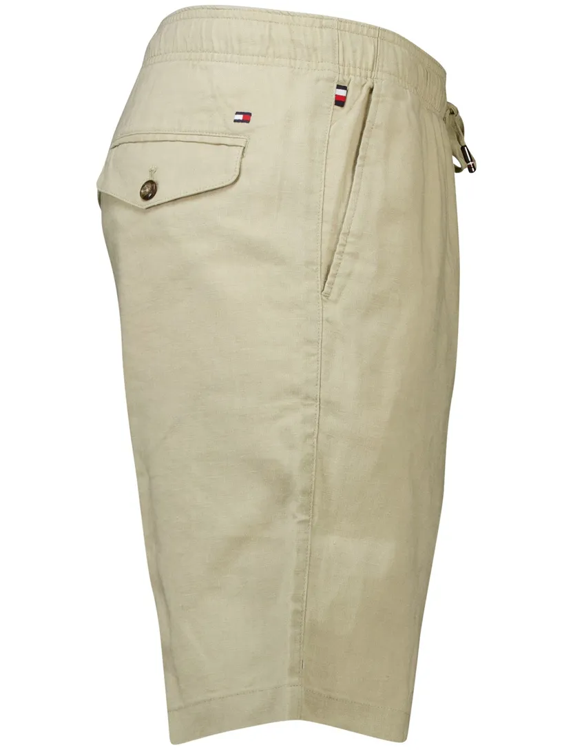 Tommy Hilfiger tapered fit short linnen beige