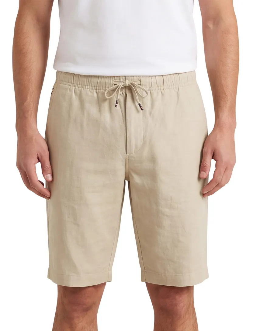 Tommy Hilfiger tapered fit short linnen beige