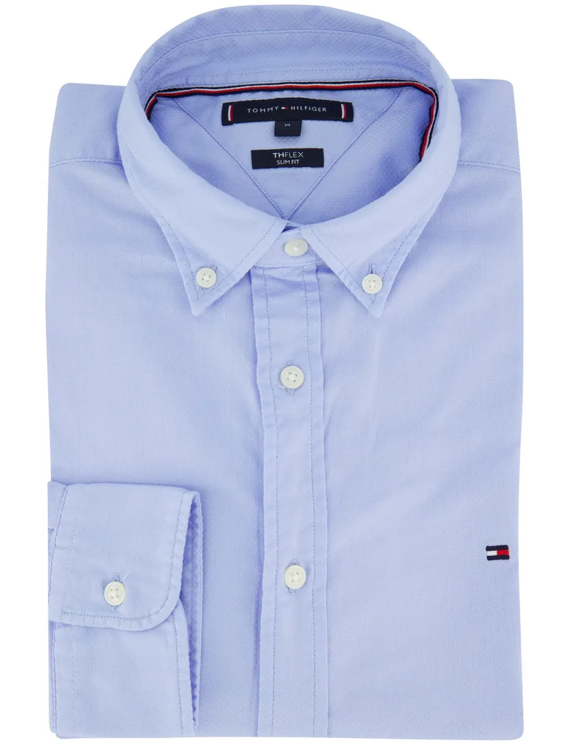 Tommy Hilfiger overhemd lichtblauw slim fit effen