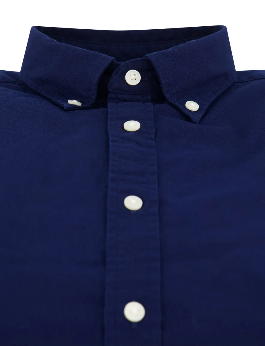 Tommy Hilfiger overhemd donkerblauw slim fit katoen