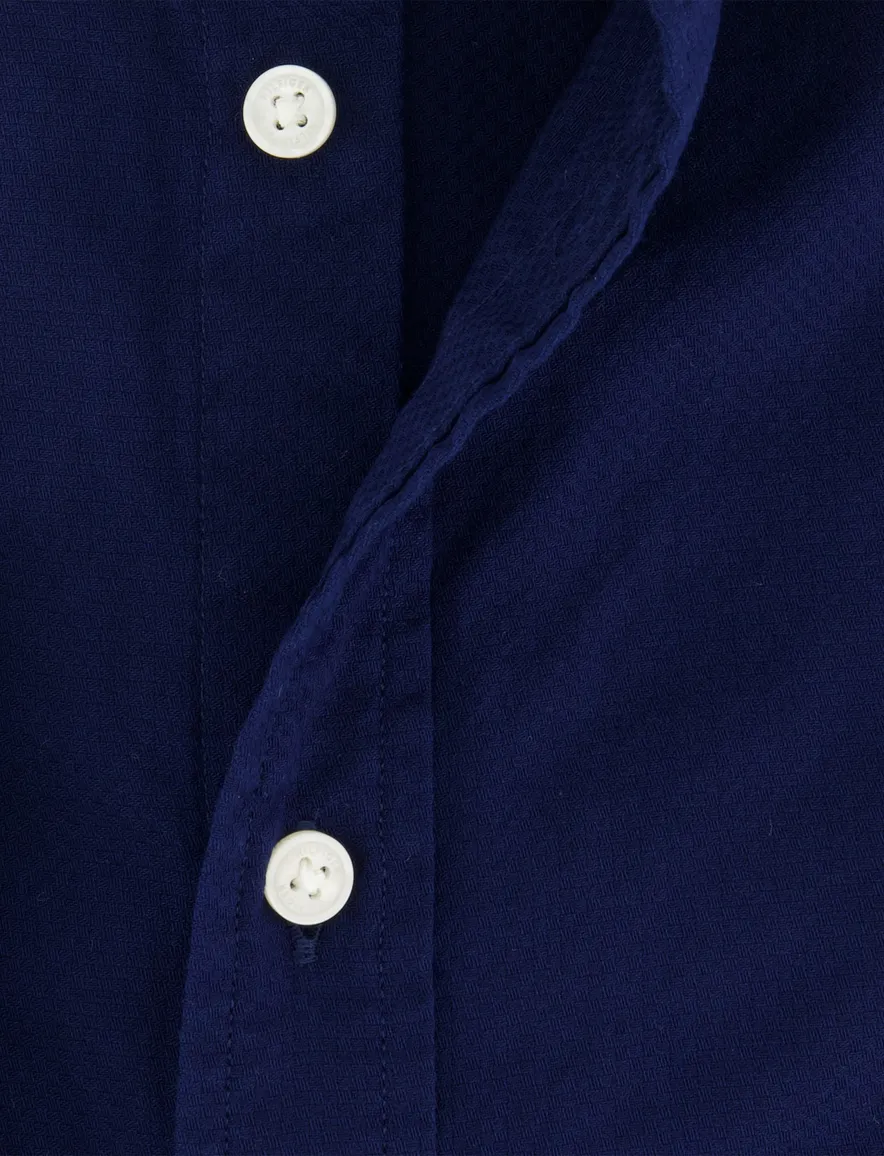 Tommy Hilfiger overhemd donkerblauw slim fit katoen