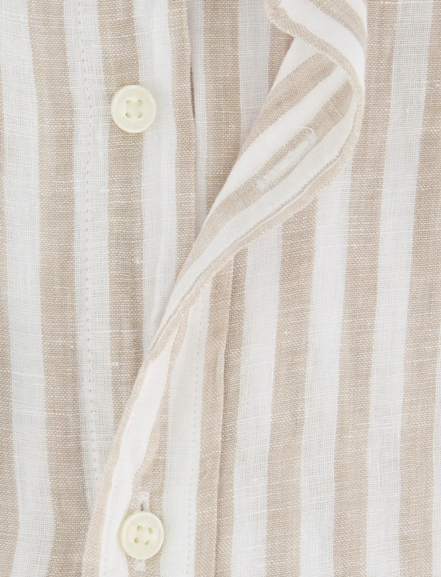 Tommy Hilfiger overhemd beige wit regular fit